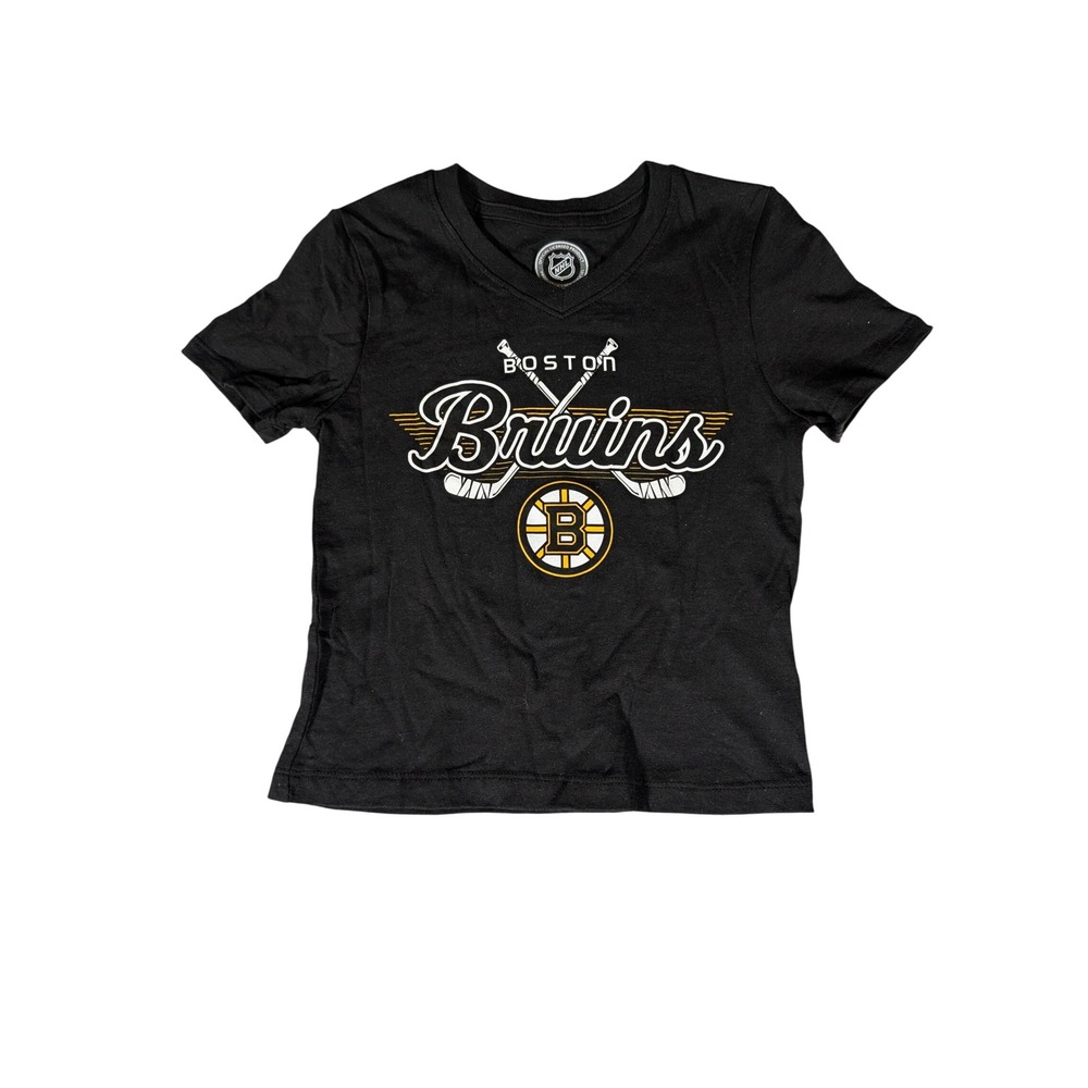 NHL Boston Bruins Toddler Black T-Shirt Short Sleeve XS-ECH-TP-4/5 Hockey